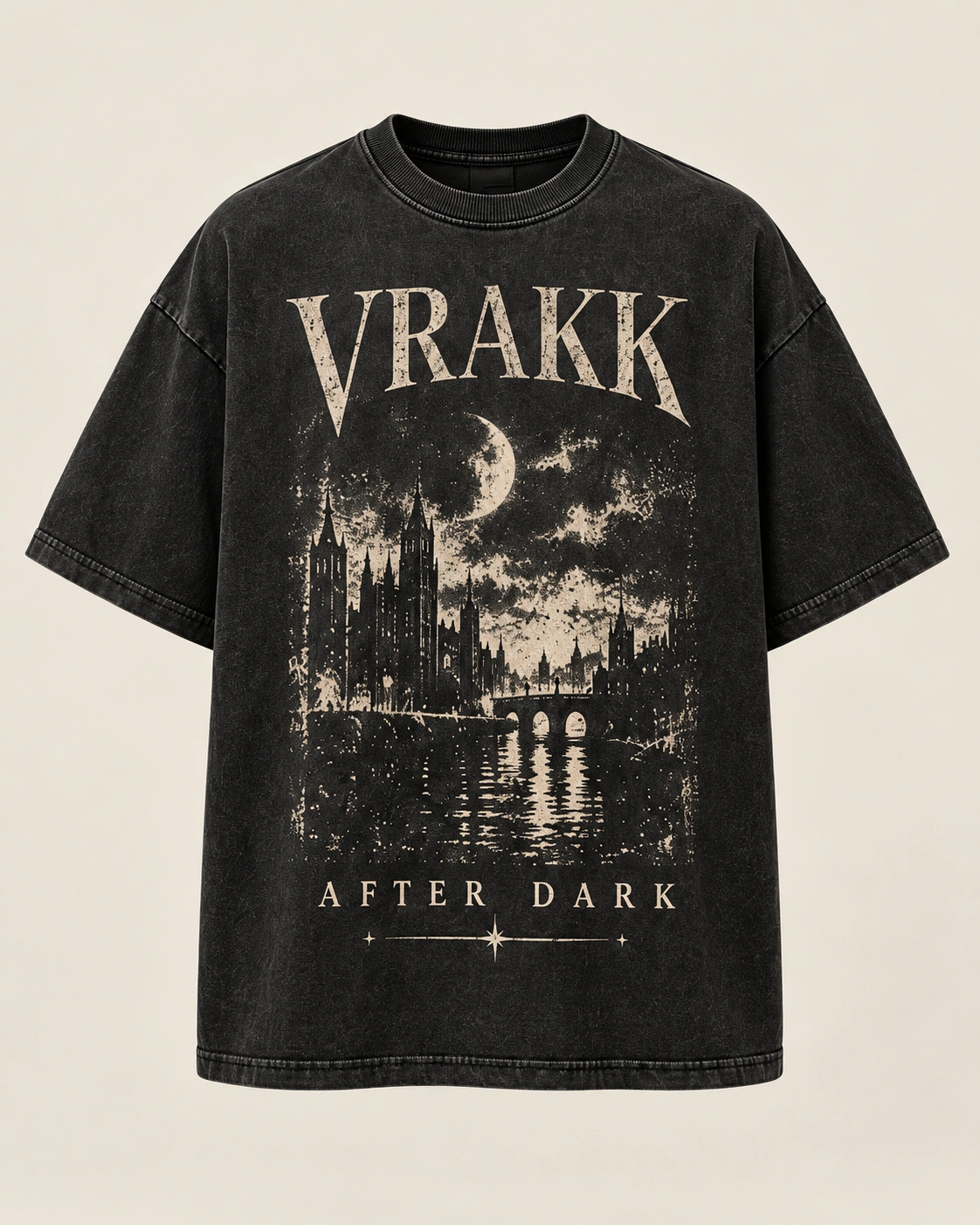 Midnight Graphic Tee in Faded Black, front view
