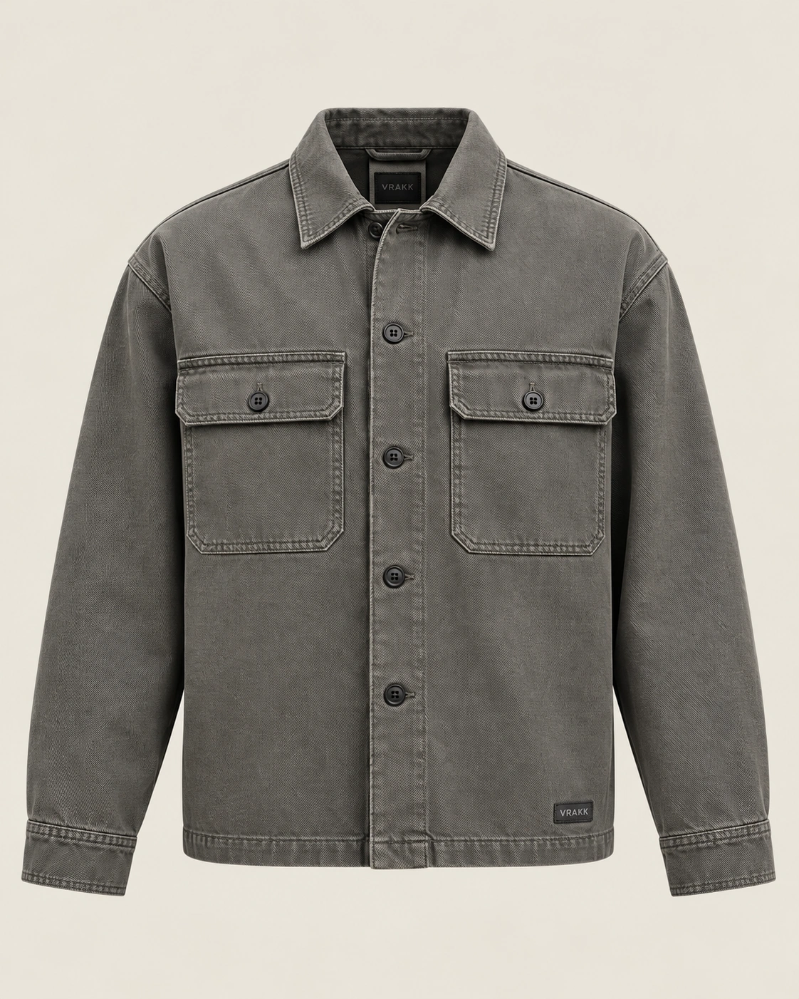 Industrial Overshirt in Grey, front view