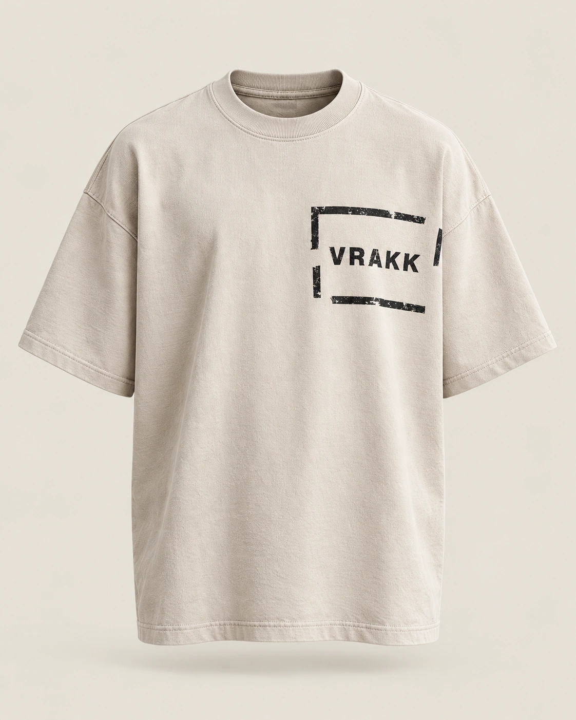 Signal Oversized Tee in Bone, front view