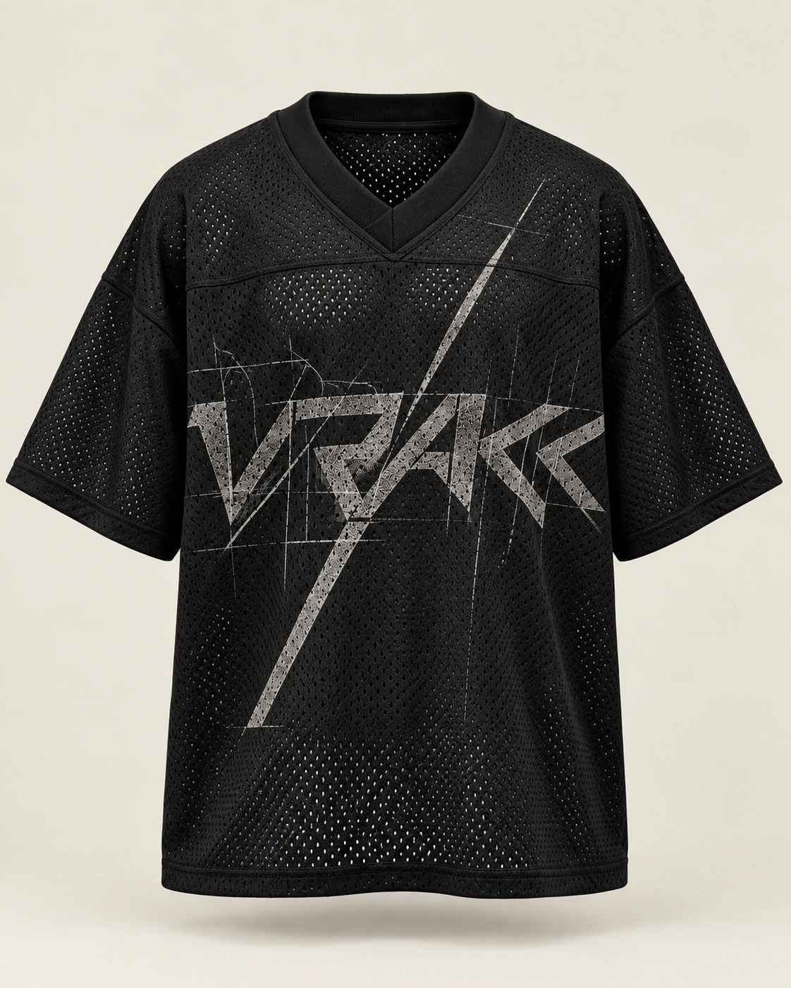 Signal Mesh Jersey in Black, front view
